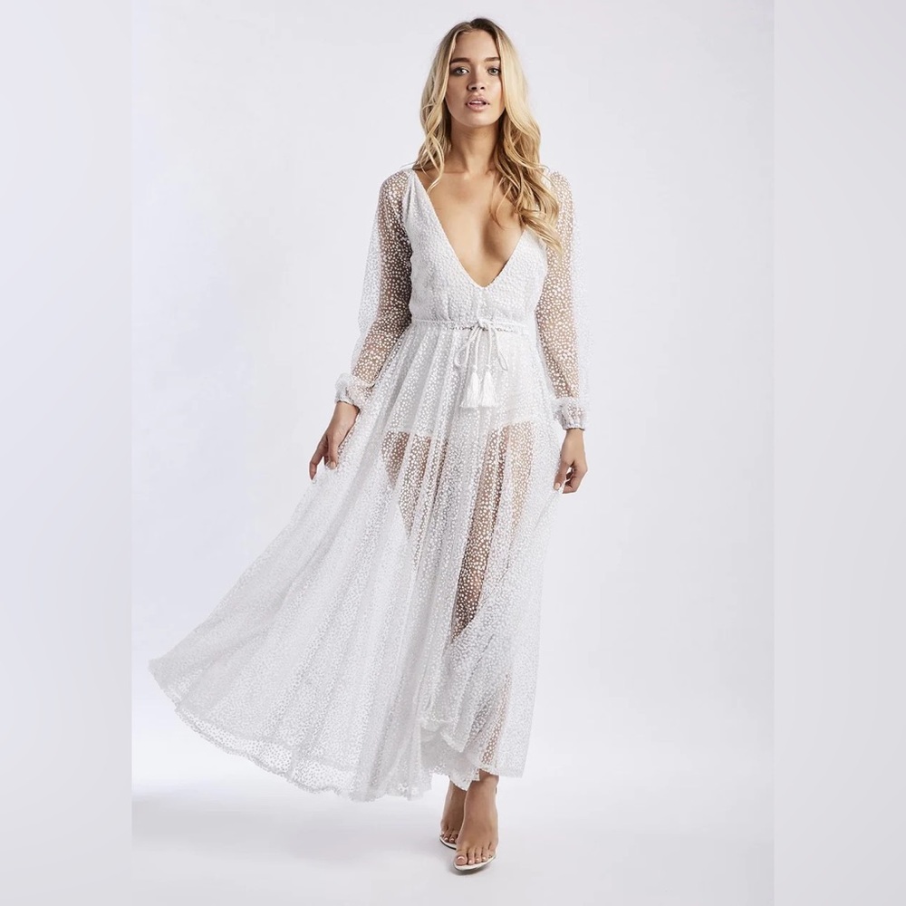 Jaus lucky star glitter white dress